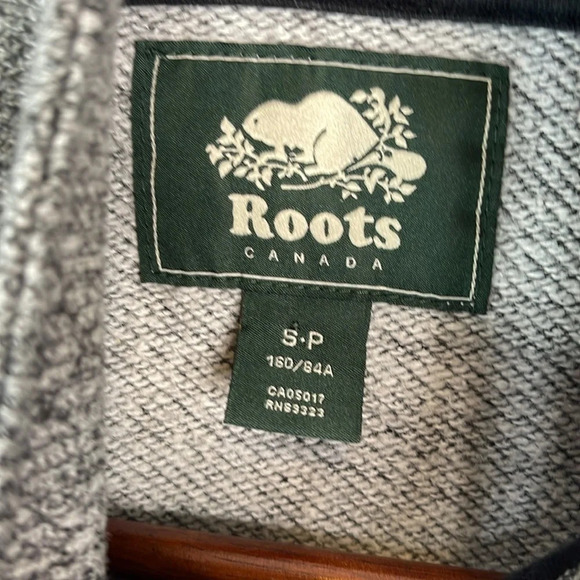 ROOTS Canada Heather Grey Whistler Quarter Zip Sweater Sweatshirt Gorpcore S - Picture 10 of 14